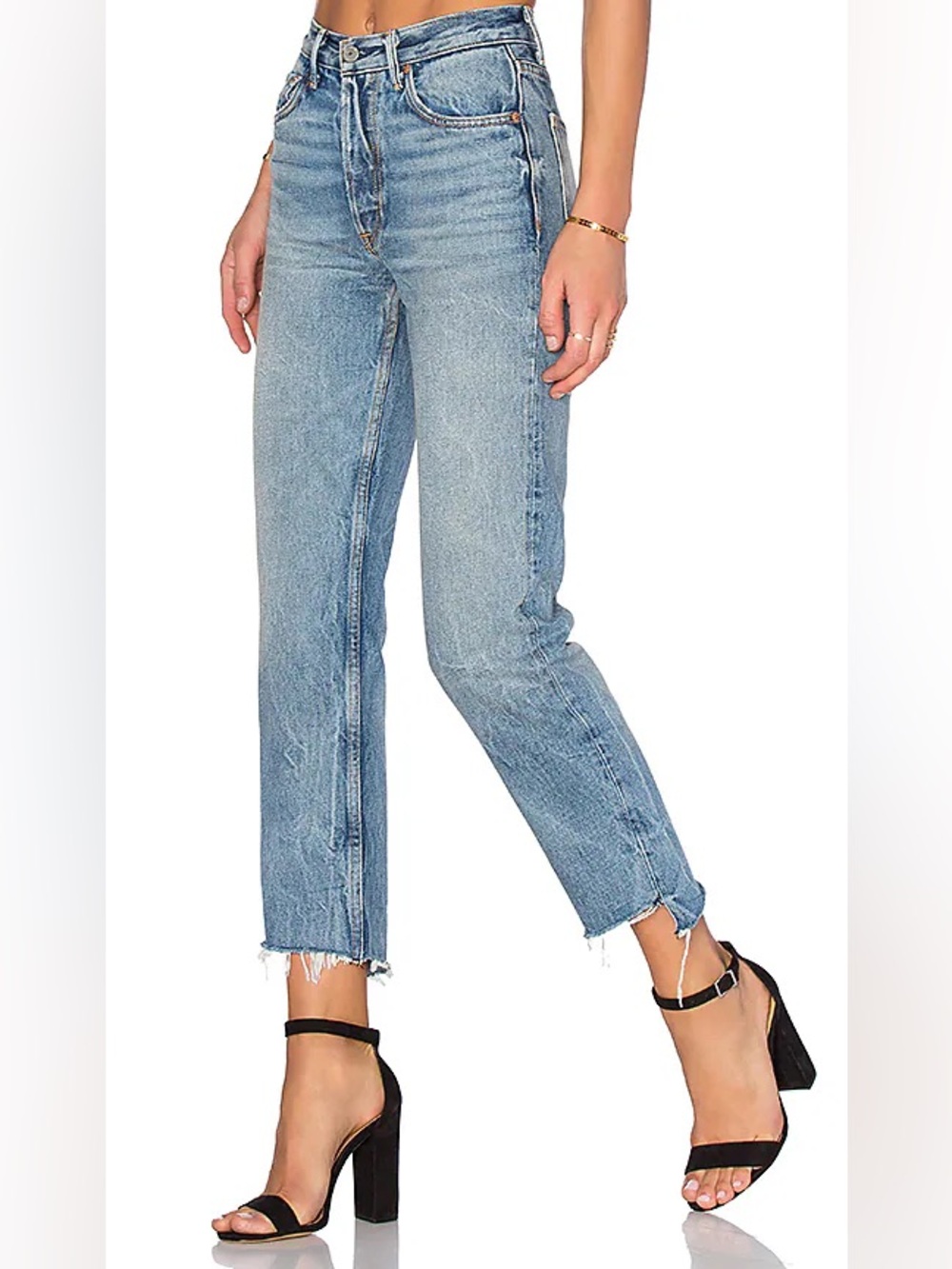 GRLFRND Size 28 Helena High - Rise Straight Leg Jean Mid Wash